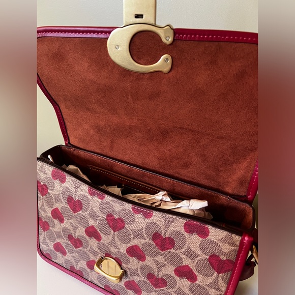 COACH Studio Shoulder Bag In Signature Canvas With Heart Print - Picture 6 of 9